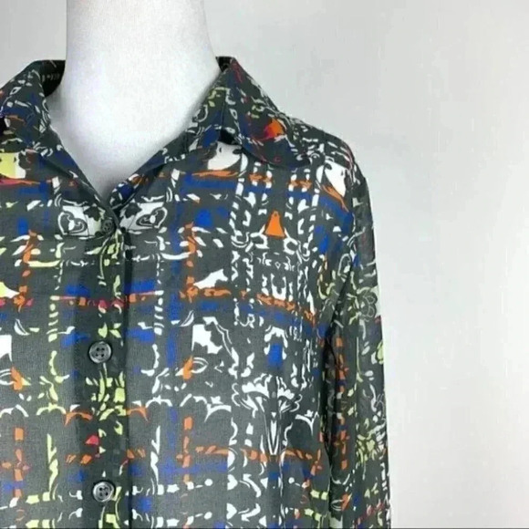 Cabi top size L artsy button down style# 129 artsy - Picture 2 of 11